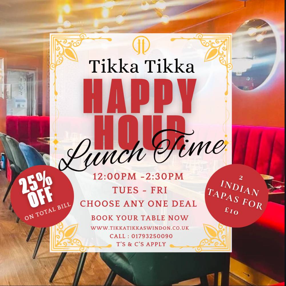 Happy Hour at Tikka Tikka Tues-Fri every week