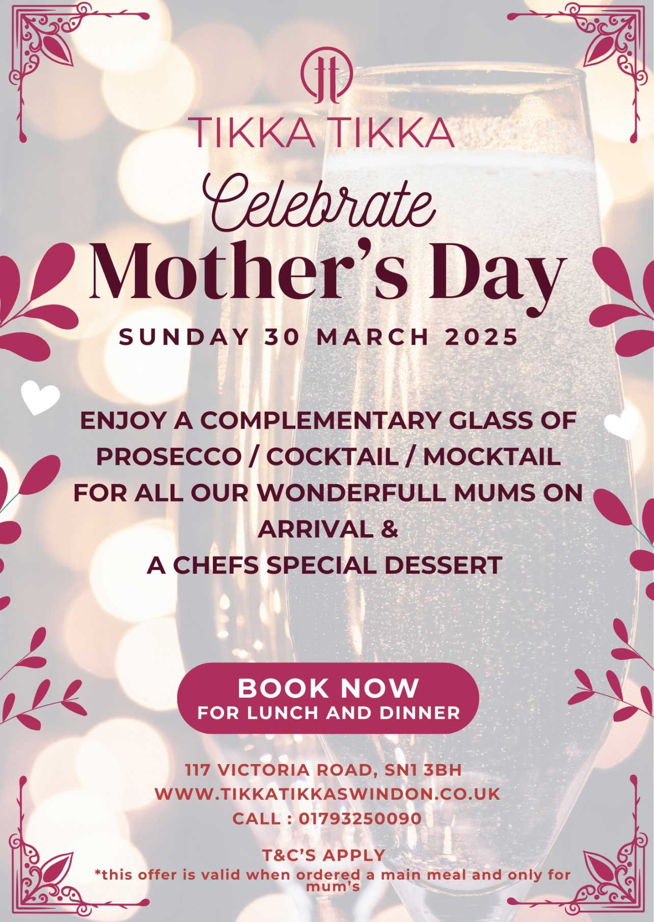 Mothers Day offer at Tikka Tikka